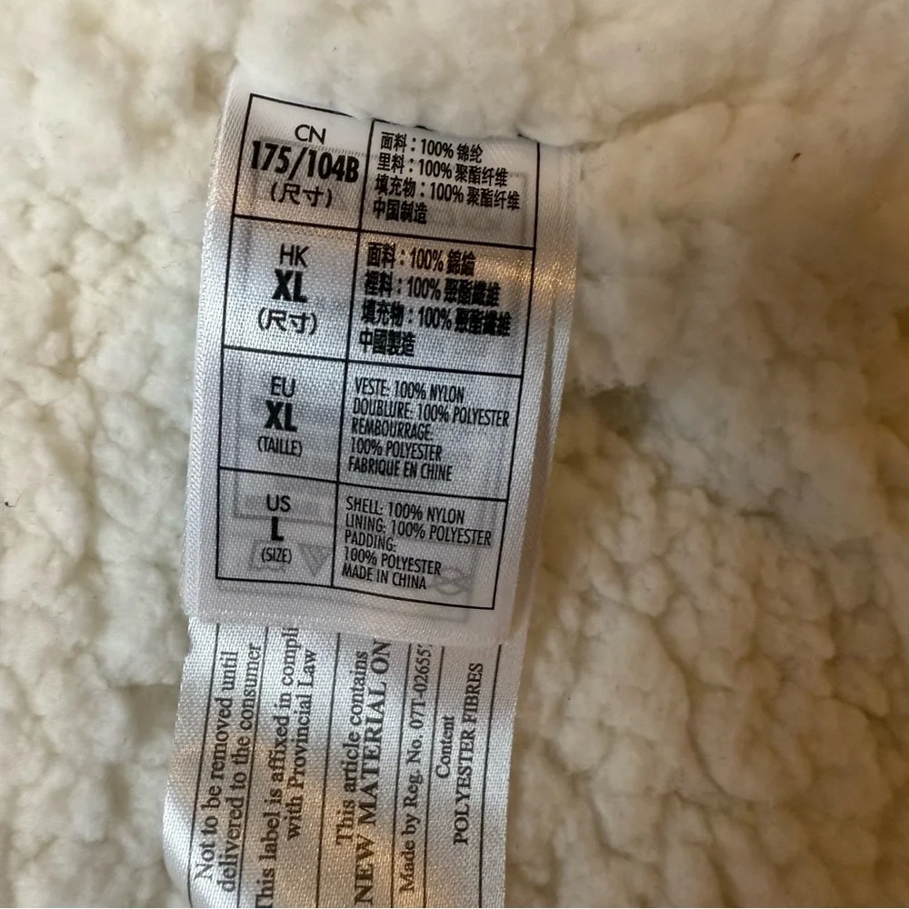 Disney Parks Women’s Mickey Mouse Ears Black Quilted Jacket Sherpa Lining Size L - Picture 7 of 13